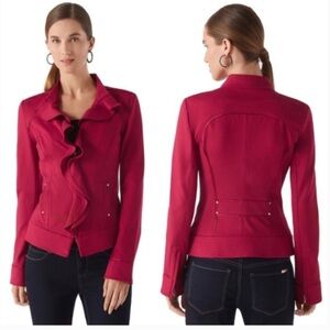 White House Black Market Crimson Ruffle Blazer